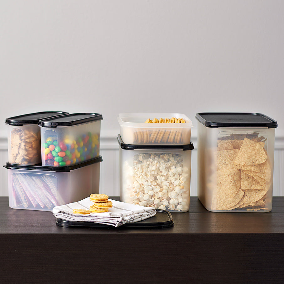 tupperware modular mates rectangulaire 4 boîte de conservation alimentaire noir de jais