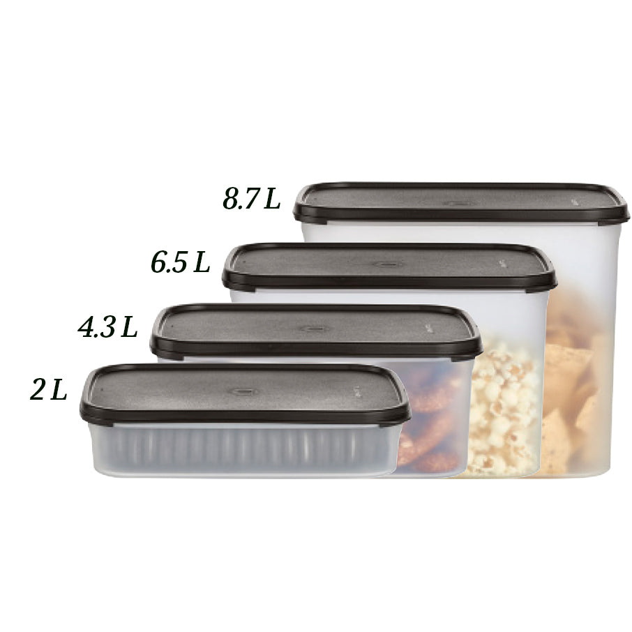 tupperware modular mates rectangulaire 4 boîte de conservation alimentaire noir de jais
