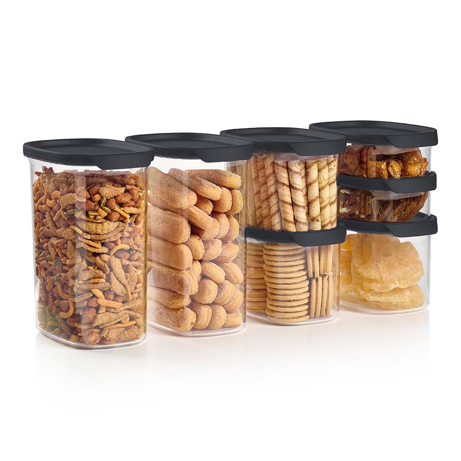 boîte ovale ultra transparente tupperware ensemble de 7 pièces cosmos fermetures hermétiques