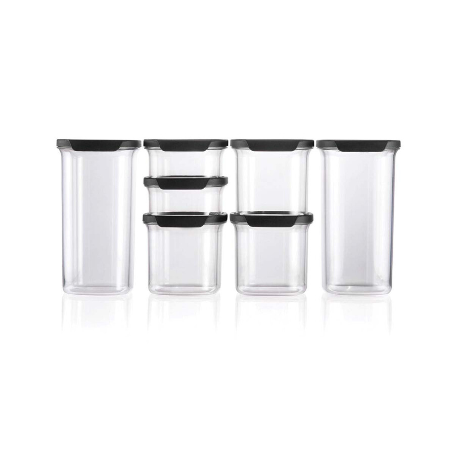 boîte ovale ultra transparente tupperware ensemble de 7 pièces cosmos fermetures hermétiques