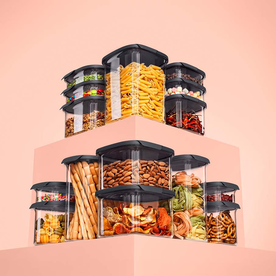 boîte ovale ultra transparente tupperware ensemble de 7 pièces cosmos fermetures hermétiques