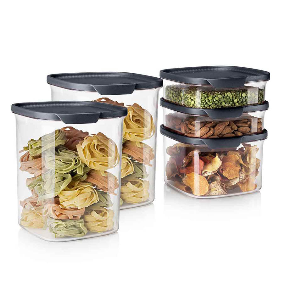 tupperware ultra clear square ensemble de 5 pièces cosmos fermetures hermétiques