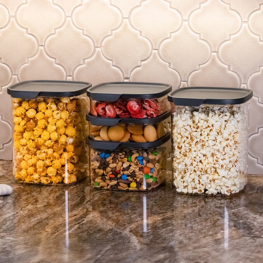 tupperware ultra clear square ensemble de 5 pièces cosmos fermetures hermétiques