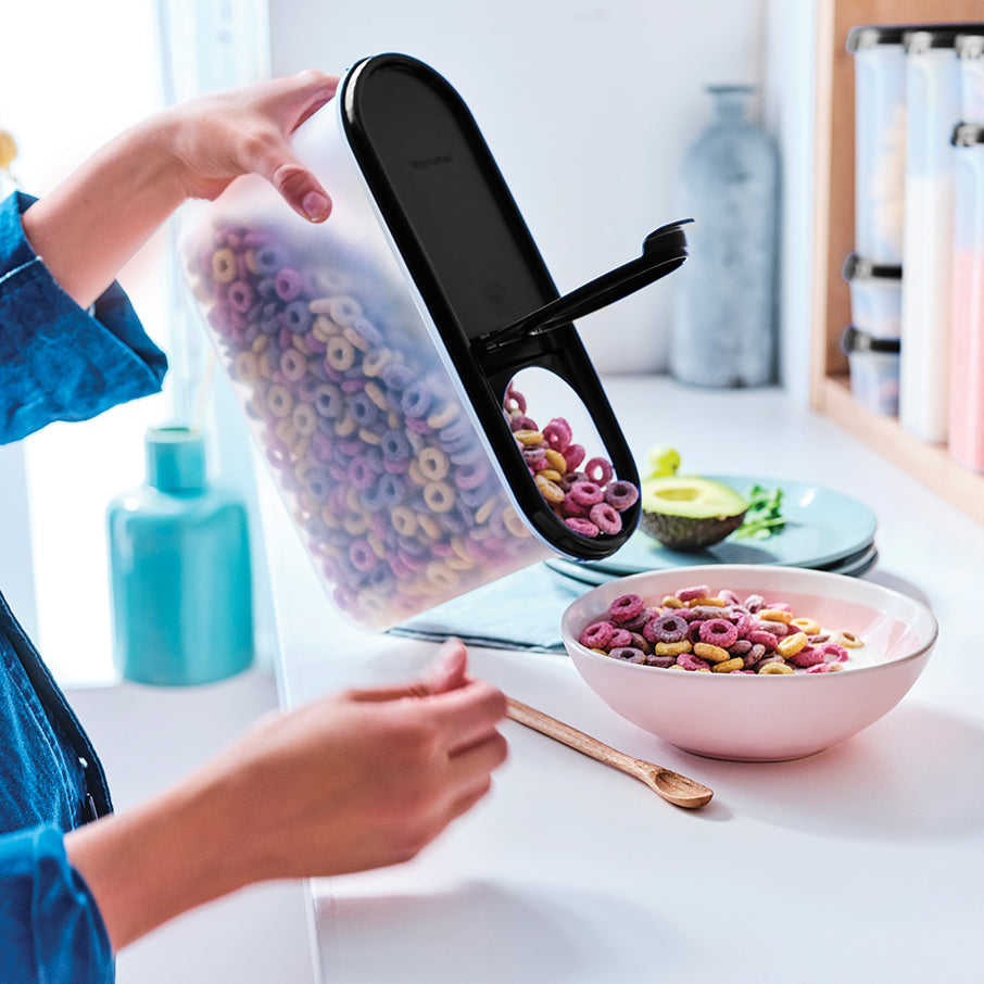 tupperware modular mates super oval couvercle verseur boîte de conservation des aliments noir de jais
