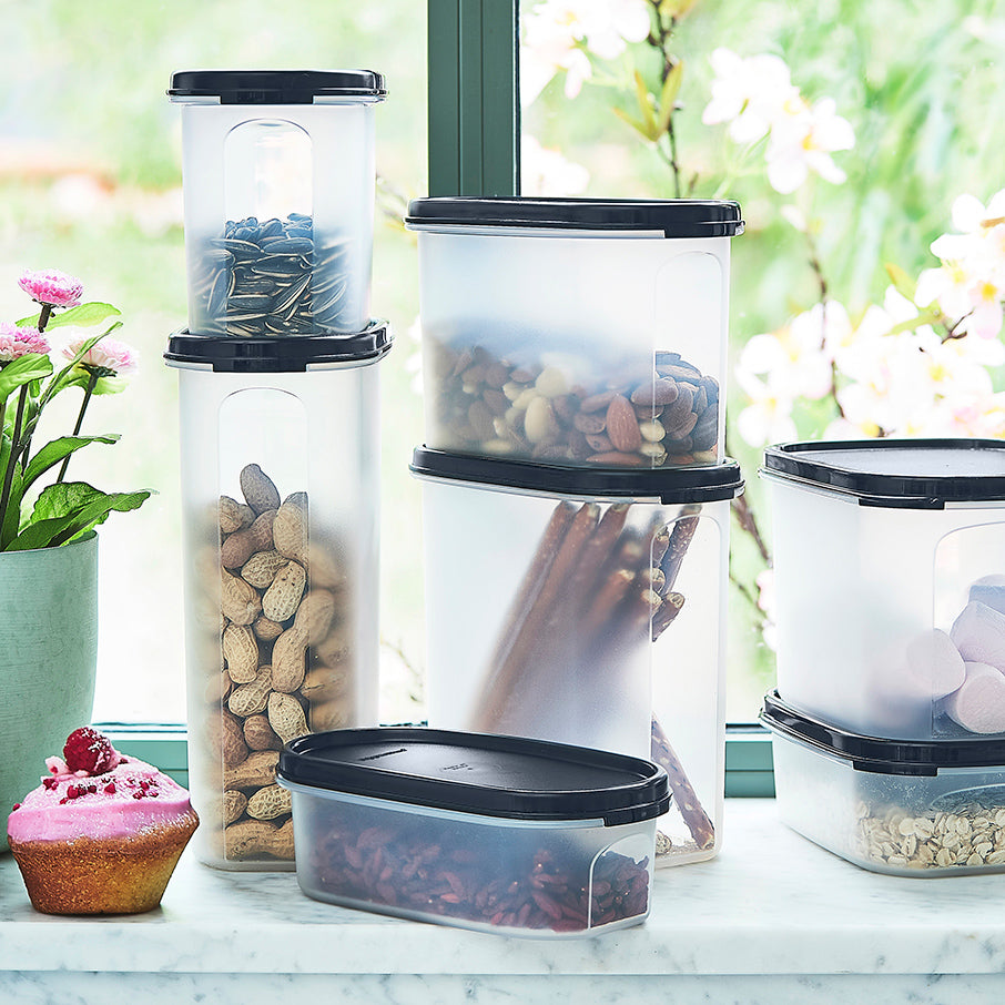 tupperware modular mates ovale 1 boîte de conservation alimentaire noir de jais
