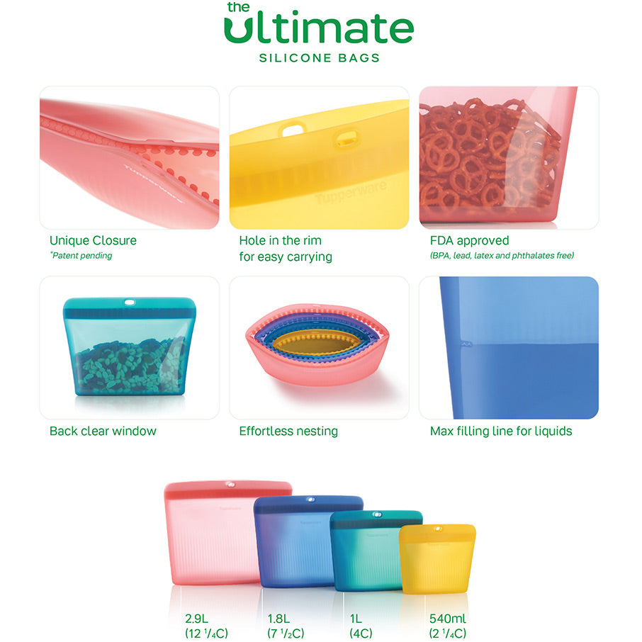 sac de rangement en silicone ultimate petit jaune