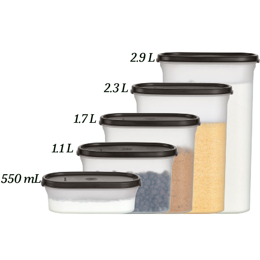 tupperware modular mates ovale 2 boîte de conservation alimentaire noir de jais