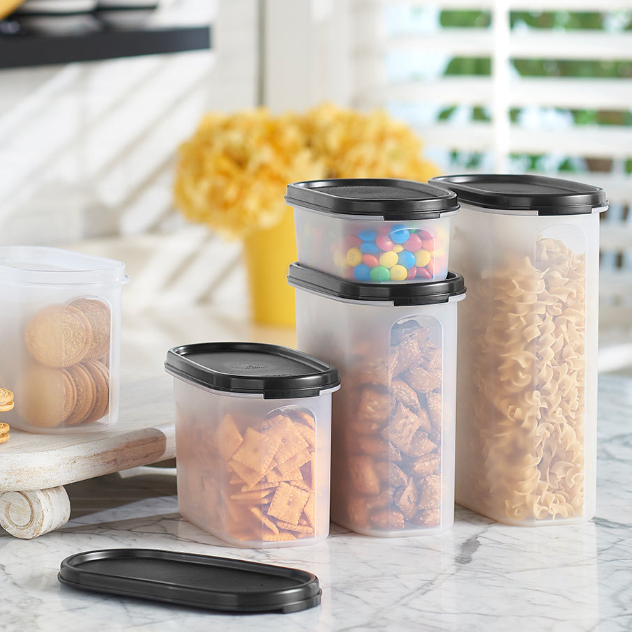 tupperware modular mates ovale 4 boîte de conservation alimentaire 975 tasses noir de jais