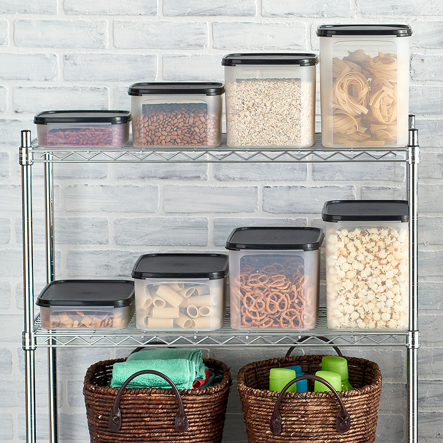 tupperware modular mates rectangulaire 3 boîte de conservation alimentaire noir de jais