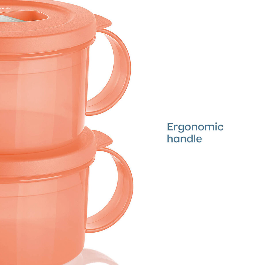 mug à soupe micro-ondable tupperware crystalwave plus lot de 2 anti-fuites rose cosy