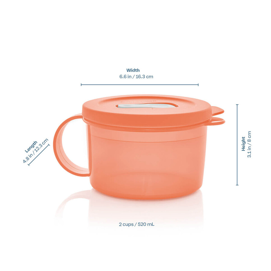 mug à soupe micro-ondable tupperware crystalwave plus lot de 2 anti-fuites rose cosy