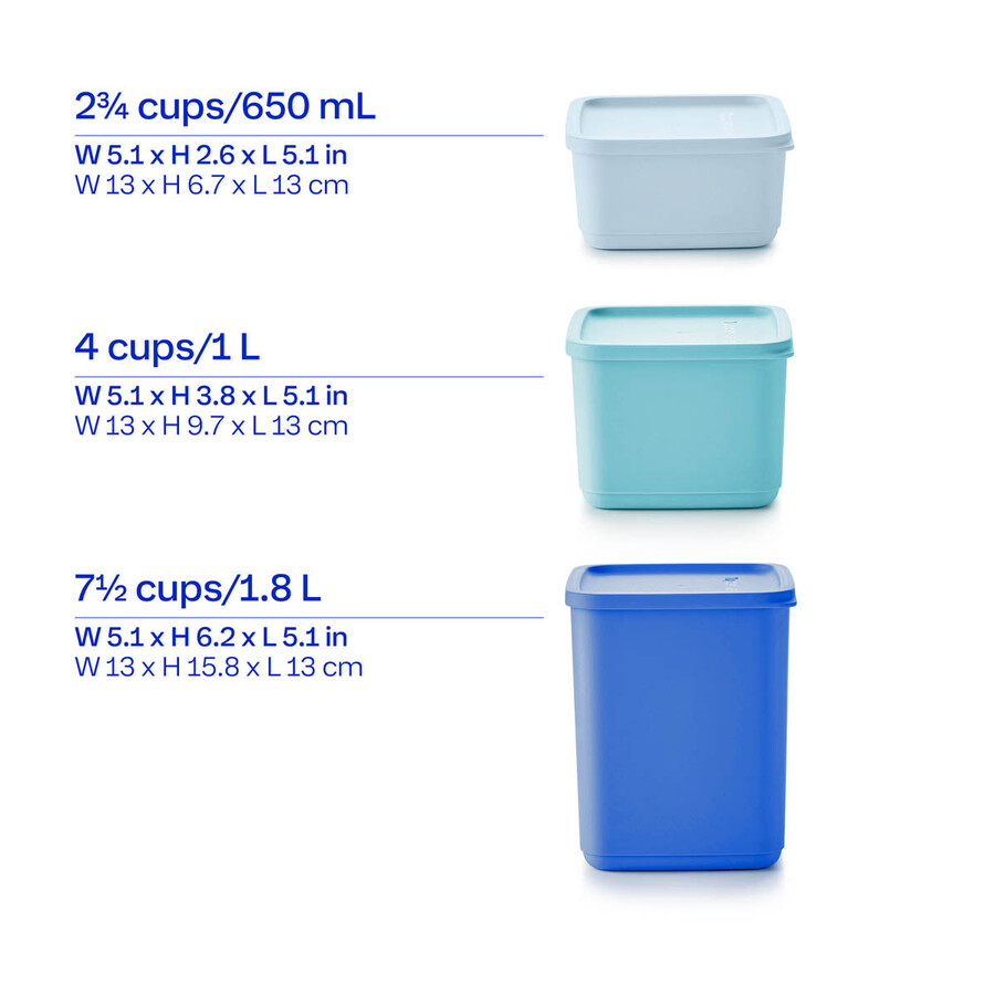basic bright ensemble de 6 pièces carré bleu