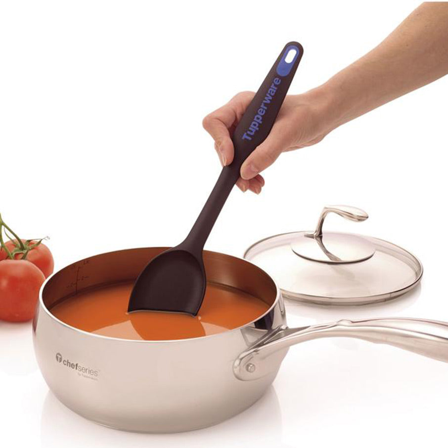 cuillère simple la couleur noire masque les taches potentielles tandis que le manche de la cuillère simple est dune couleur spécifique pour une identification facile dans les tiroirs de la cuisine.