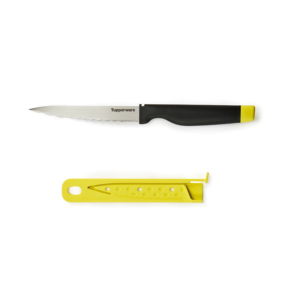 couteau utilitaire dentelé tupperware amazing series citron