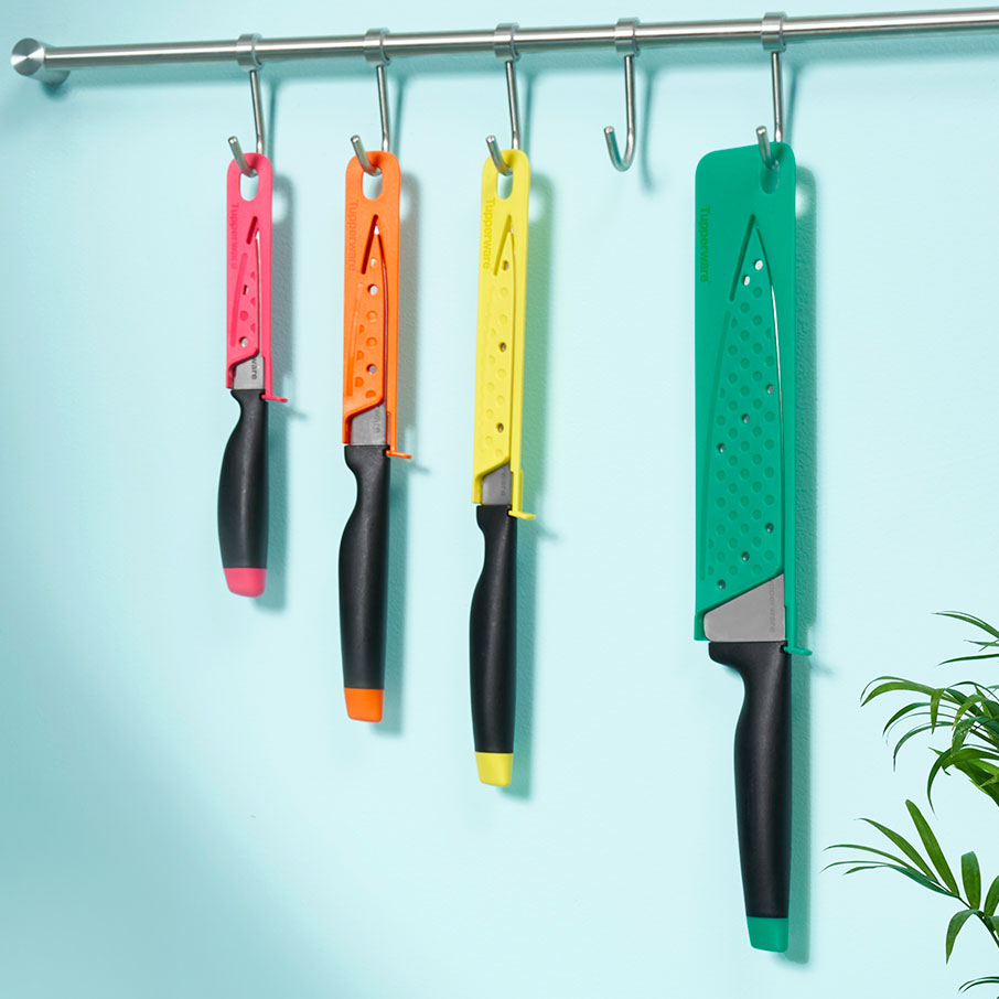 couteau utilitaire dentelé tupperware amazing series citron