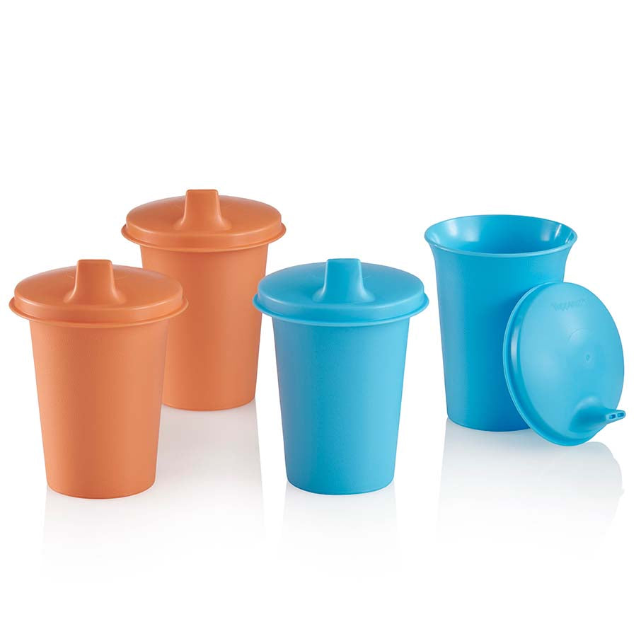 ensemble de gobelets bell et de couvercles à paille bleu spa rose douillet