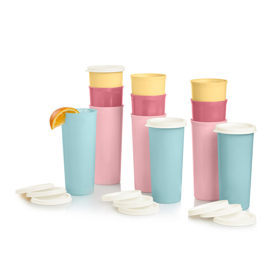 gobelets vintage 470 ml jaune bleu rose